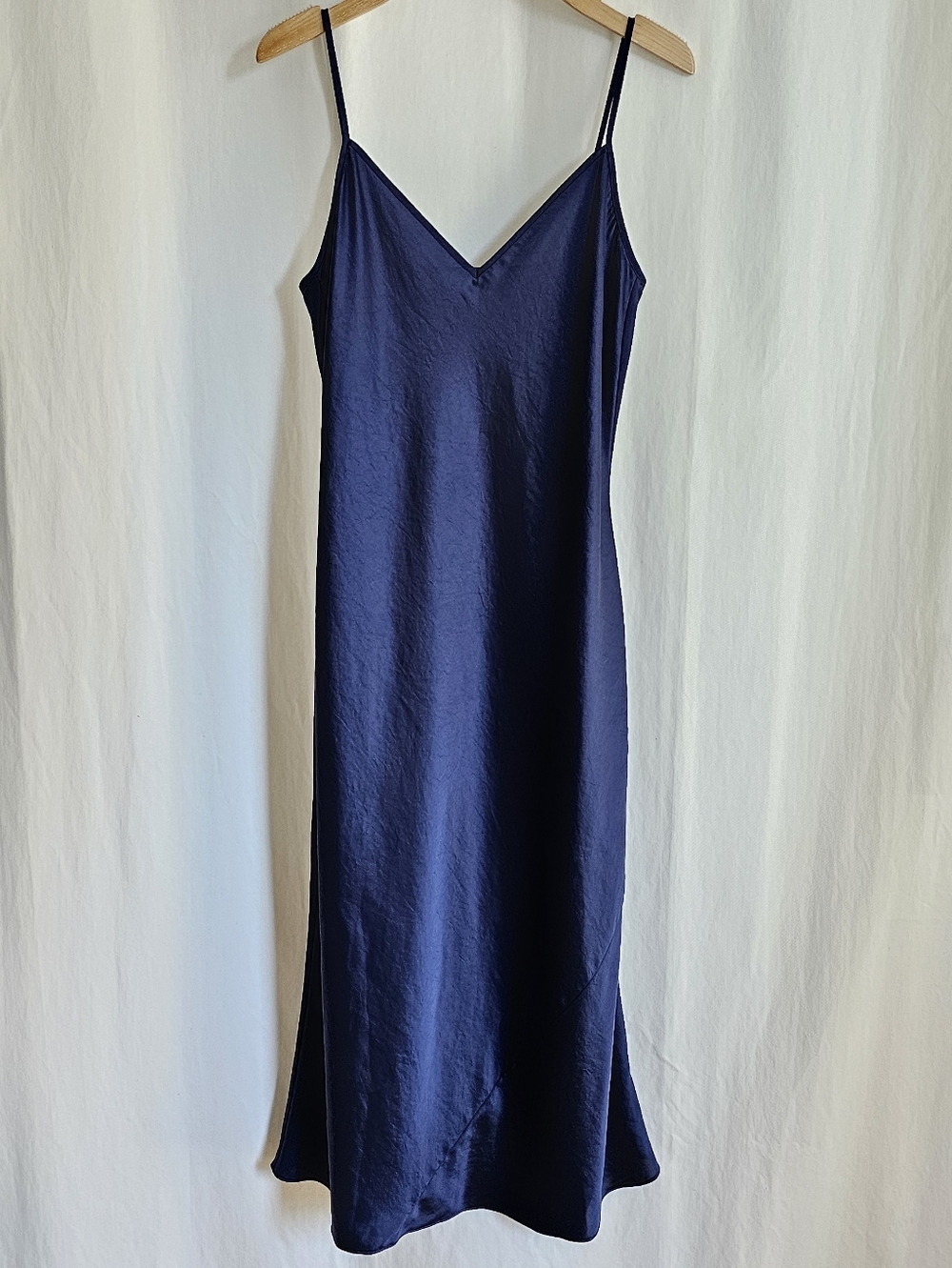 Aritzia Wilfred Admiral Navy Blue Only Slip Dress - Picture 2 of 16